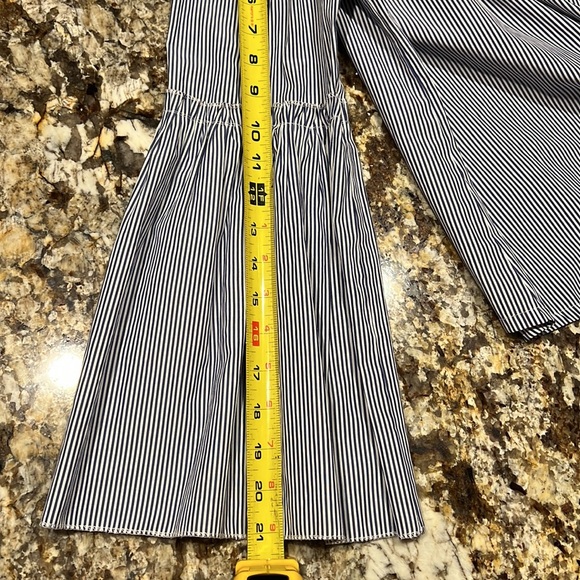 Off shoulder blue and white striped open back top women’s size L 100% cotton - Picture 12 of 16